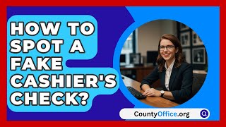 How To Spot A Fake Cashiers Check  CountyOfficeorg [upl. by Singer]