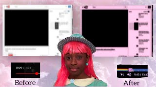 How to get PINK YOUTUBE  change YouTube color  Custom progress bar  mouse cursor  Snohwflake [upl. by Zsa335]