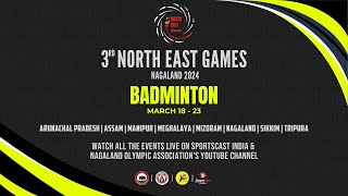 3rd North East Games Nagaland 2024  Badminton  Day 2  MORNING SESSION [upl. by Aseret]