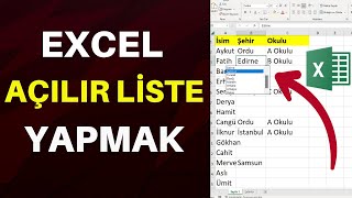 EXCEL AÇILIR MENÜ LİSTE OLUŞTURMA Detaylı ve Kolay Anlatım [upl. by Horgan]