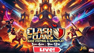 War attacks with base review live gameplay 🔴Road to 2Kclashofclanbasevisiting [upl. by Harberd]