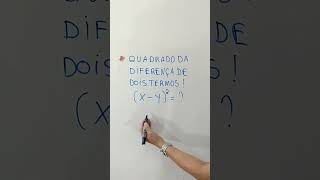 Produtos notáveis  x  y ²  ❓ Quadrado da diferença de dois termos  x  y ² ❗ [upl. by Sexela877]