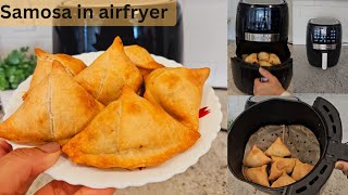 Healthy samosas in Airfryer  Trying samosa in airfryer  My first cooking video Airfryer recipes [upl. by Onil255]