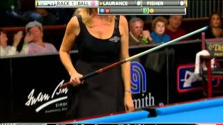 031812 WPBA Masters  Final rack 1 Allison Fisher vs Ewa Mataya Laurance Billiard HD [upl. by Tessil]