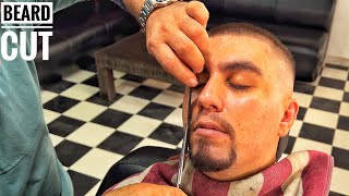 Beard shave Asmr • Shaped beard cutting techniques • Asmr massage sleep [upl. by Issi]