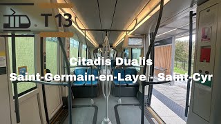 Tramway T13 Citadis Dualis SaintGermainenLaye  SaintCyr [upl. by Kary]