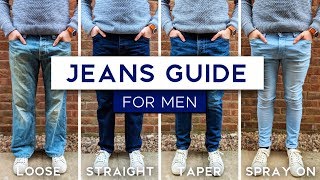 Mens Jeans Fit Guide  The Best Style Jeans For Your Physique [upl. by Esnofla917]