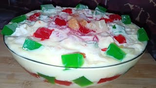 fruit trifle recipe  vanilla کسٹرڈ dessert [upl. by Leandre]