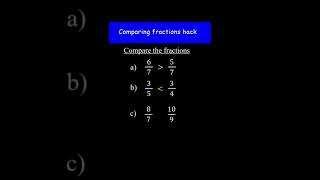 87 and 109  Compare the fractions  Prealgebra shorts [upl. by Ainessey]