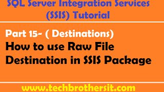 SSIS Tutorial Part 15How to use Raw File Destination in SSIS Package [upl. by Sidnak811]