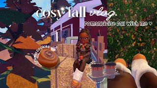 cosy fall vlog 🎧🍂 romanticising fall coffee comfort shows  grwm  berry avenue bloxburg roleplay [upl. by Faus197]