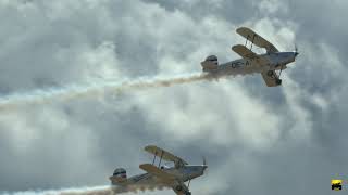 1930s Style Bücker 131 Jungmann Airshow Formation  Cheb 2020 [upl. by Amabelle]