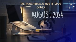 August 2024 Dr Rosenthal Quizziz Codes Grab your Red or Purple Book examprep nce cpce [upl. by Sremmus456]