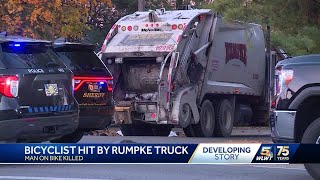 Police Bicyclist dead after crash involving Rumpke truck in Hamilton [upl. by Nroht]