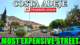 TENERIFE  COSTA ADEJE  This is the Most Expensive Street in the Canary Islands 🌡️ 4K Drive ● 2024 [upl. by Dail]