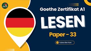 German Goethe A1 Exam 2024  Paper  33  Lesen mit Antworten  GermanAdda  lesena1 [upl. by Nommad]