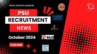 PSU amp govt recruitment news  October 2024 [upl. by Schild29]