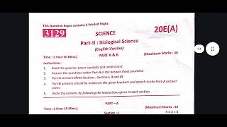 Biology prefinal exam question paper Prefinal Biological Science Question paper and Bit Paper [upl. by Whitcher]