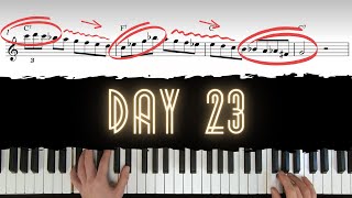 Day 23  JazzBlues Etude No 1 Creating Jazz Lines Over Blues  30 Day JazzBlues Piano Challenge [upl. by Encrata]