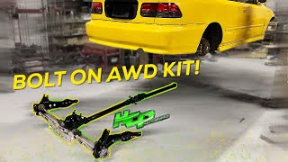 Pt2  LAMBO KILLER BUILD  600HP AWD TURBO HONDA CIVIC  Bolt on Awd Setup [upl. by Pasol645]