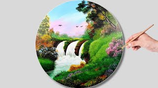 acrylic painting step by stepcascada relajante 85 [upl. by Jesselyn]