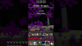 Defeating ender dragon in leaves drops op items addon  minecraft [upl. by Ipoillak289]