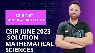 CSIR NET GENERAL APTITUDE  CSIR June 2023 PartA Solutions for Mathematical sciences [upl. by Trebeh]