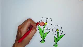 Kako nacrtati cvijeće  how to draw a flowers [upl. by Ynnod720]