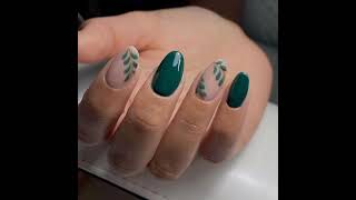 Leaf nail art design amazingandattractivenailartdesigns naildesigns [upl. by Anaujait]