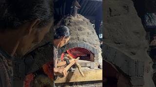 Traditional pizza oven baked in wood fire brick oven [upl. by Noemad]