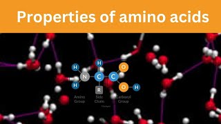 PROPERTIES OF AMINO ACIDS CHARACTERISTICS  BIOCHEMISTRY  CSIR NET JRF GATE DBT NET CUET NEET [upl. by Ecyrb]