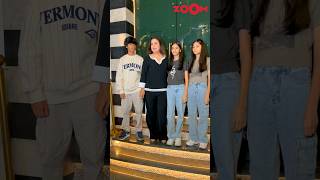 Farah Khan POSES with her kids outside Gauri Khans restaurant to party with Ed Sheeran shorts [upl. by Akinwahs357]