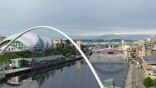 Newcastle Gateshead Quayside  Aerial Drone Footage [upl. by Yatnwahs326]