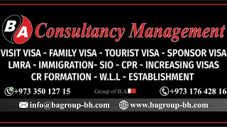 Bahrain Visit Visa For Family’s  Friends With CPR amp LMRA Details 00973 35012715 wwwbagroupbhcom [upl. by Ramey]