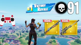 91 Elimination Solo Vs Squads Gameplay Wins Fortnite Chapter 5 PS4 Controller [upl. by Richardson]