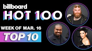 Billboard Hot 100 Top 10 Countdown For March 16  Billboard News [upl. by Ryun399]