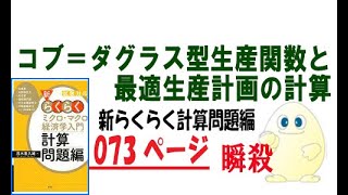 らくらく経済学 「計算問題編」Ｐ73 コブ＝ダグラス型生産関数の最適生産計画の計算問題 [upl. by Neltiac]