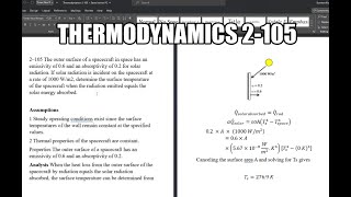 Thermodynamics 2105 The outer surface of a spacecraft in space has an emissivity of 06 and an [upl. by Xylon]