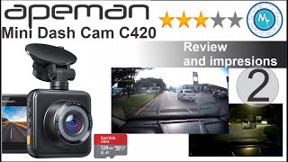 Apeman Mini DashCam C420 REVIEW  Impressions amp Evaluation English Version [upl. by Acyre738]