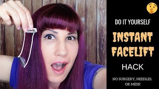 DIY INSTANT FACELIFT HACK l No Surgery Fillers or Mess [upl. by Airetas404]