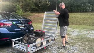 How to HAUL your LAWNMOWER with a CAR [upl. by Ilesara]