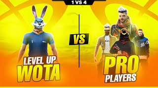 Overpower Wota 🔥 vs Pro Players  Free Fire 1 Vs 4 Insane Clash Squad Gameplay  Garena Free fire [upl. by Doehne]