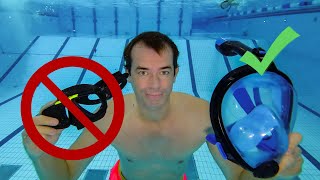 Subea Easybreath Snorkel Mask review amp swim demo [upl. by Arbas]