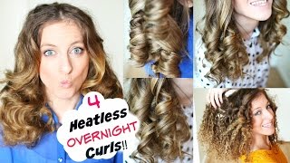 4 Overnight No Heat Curls  Overnight Heatless Curl Methods  Braidsandstyles12 [upl. by Orabelle303]