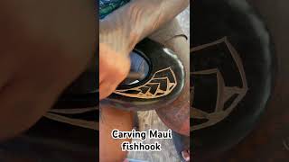 fishhook fishing woodworking art moana maui handmade wood [upl. by Eikciv]