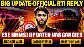 ESE IRMS Updated Vaccancies  Official RTI Reply  Complete Details [upl. by Briano]