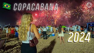 COPACABANA 2024 🇧🇷 NEW YEAR CELEBRATION — Rio de Janeiro Reveillon Brazil 【 4K UHD 】 [upl. by Tybie]