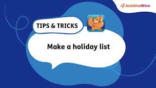 Make a holiday list with Proloquo2Go [upl. by Aihcela]