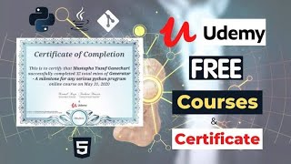 FREE ONLINE COURSE WITH CERTIFICATE  COMPLETE ALL MOOCS FOR FREE FROM UDEMY FOR ALL YEAR 🥳🥳 [upl. by Dew]