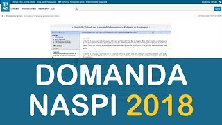 Come richiedere la DISOCCUPAZIONE domanda NASPI ONLINE [upl. by Asilrac]